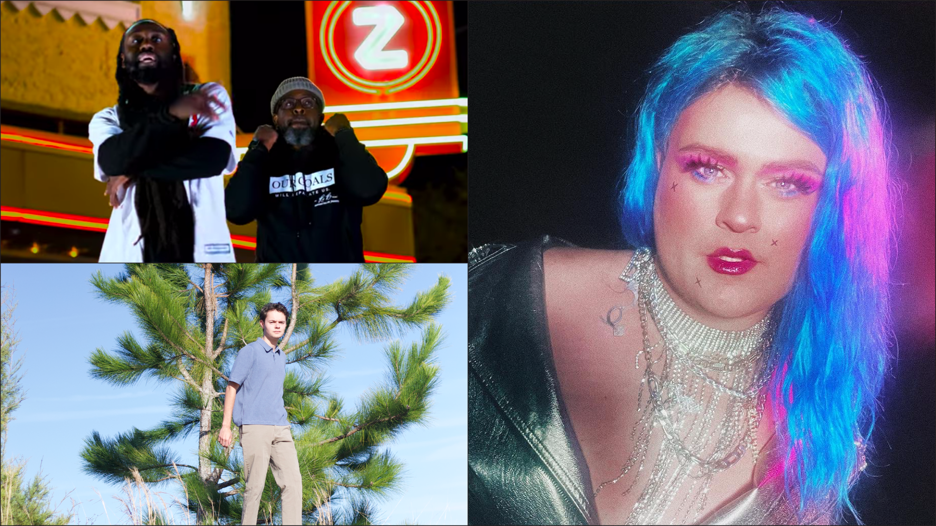 Press image collage of LRK Chronicle, BeBe Deluxe and John Aloszka