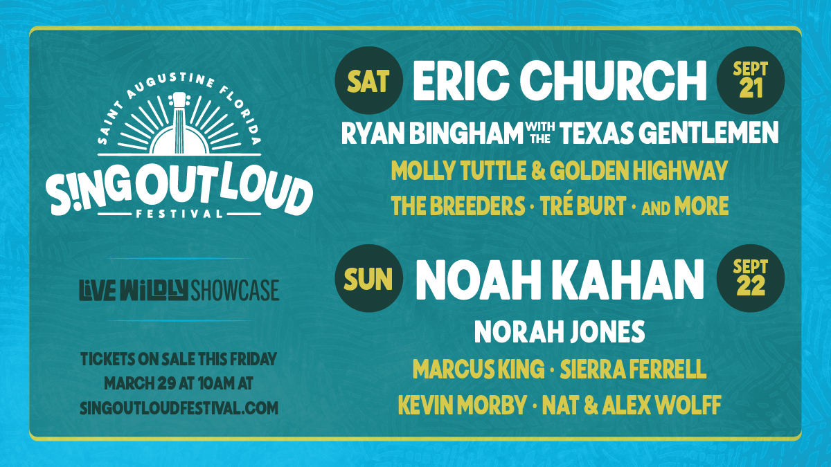 Featured image for “Noah Kahan, Eric Church, Norah Jones, Kevin Morby, The Breeders Among this Year’s Sing Out Loud Festival Headliners”