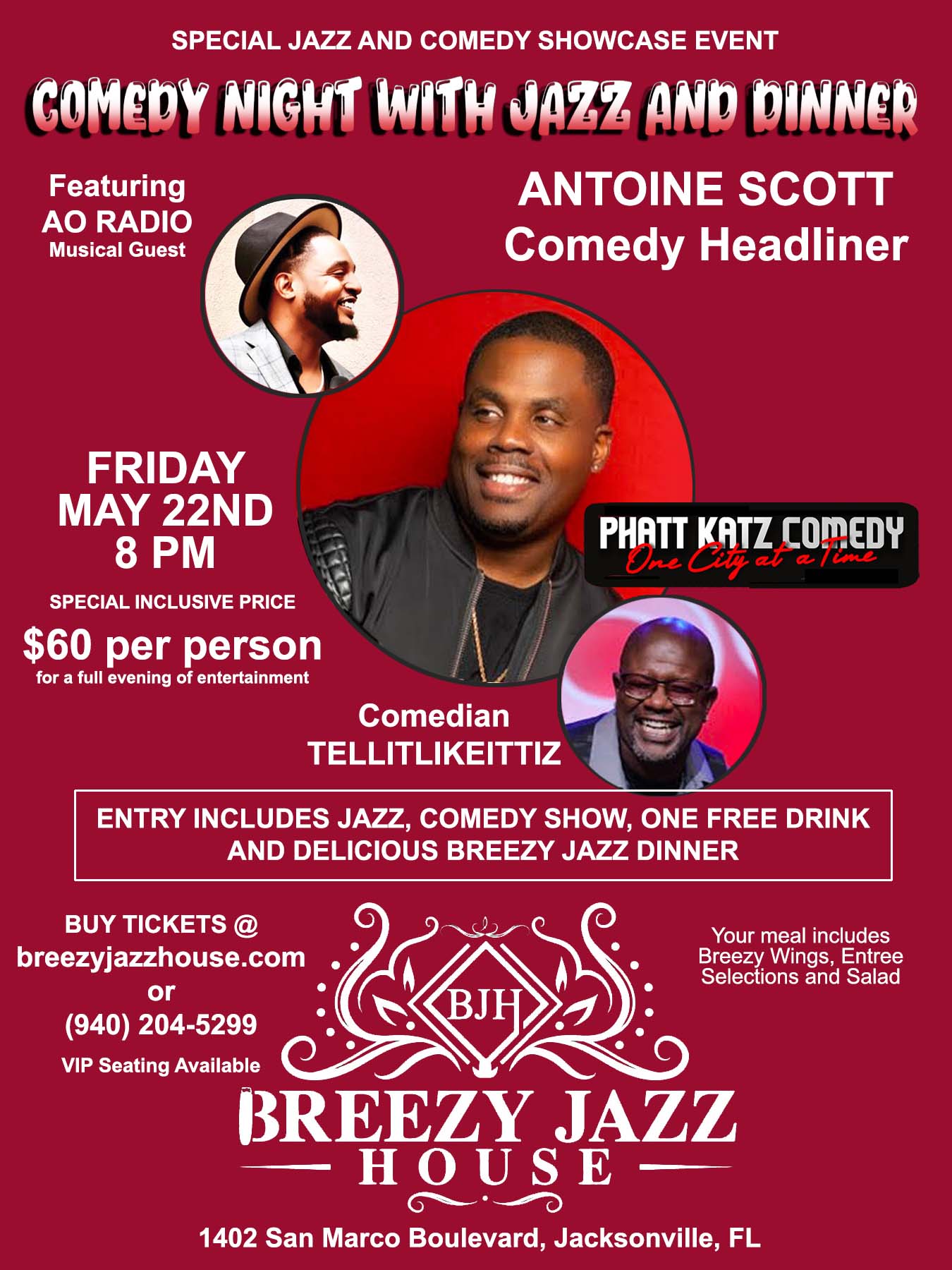 Comedy, Jazz, Dinner Special Event