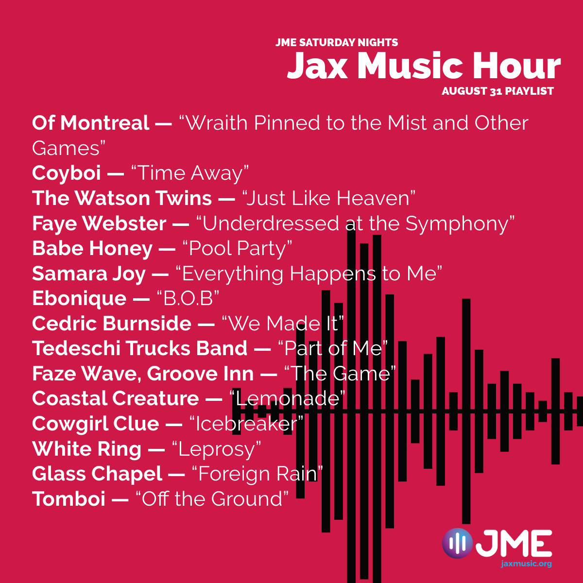 Featured image for “Jax Music Hour Playlist | August 31”