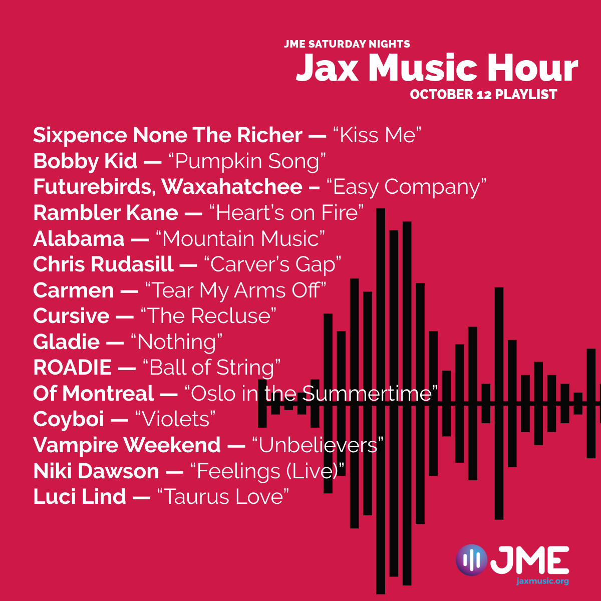 Featured image for “Jax Music Hour Playlist | October 12”